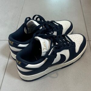 Nike Navy and White Low-Top Sneakers